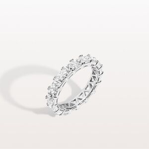 Lab Grown White Sapphire Trillion Eternity Ring Size 6